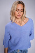 Taci 3/4-Strickpullover mit V-Ausschnitt | Hortensie