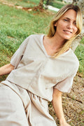 Elfenbein-T-Shirt 205689 | Einfach Taupe