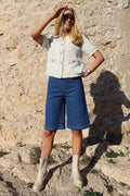 Asta Lange Shorts | Blauer Denim