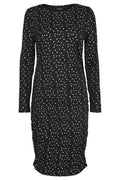 Alma-Long-Kleid | Schwarz Silber Dot