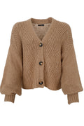 Argyle-Strickjacke | Latte