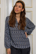 Luna Bluse mit Kragen | Stahlgrau