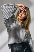 Nora V-Shirt 35778 | Weiß Schwarz