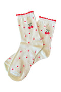Belle Cherry Socken | Weiß