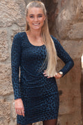 Alma Ls Turn Dress | Staubiges Marineblau Leo