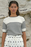 Srmarla Ss O-Neck Stripe Knit | Schwarz