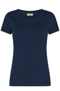 Arden Organic O-Ss Tee | Marineblau 