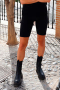 Henne Lange Fahrradshorts | Schwarz