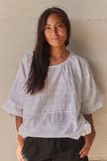 Mary Broderie Anglaise Top | Weiß