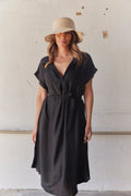 Catherine Solid Kleid | Schwarz