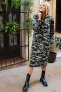 Langes Hoodiekleid Sue | Camouflage