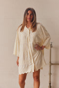Embla Besticktes Hemdkleid | Beige