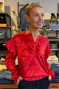 Tia Ls Rüschenbluse | Rote Schleife
