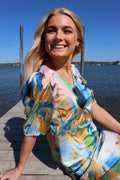 Pam Bluse | Blaugold Marmor