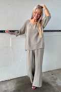 Reines Leinen Top | Taupe