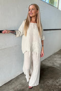 Reines Leinen Top | Beige