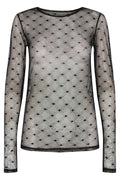 Isa Ls Spitzenbluse | Schwarz kariert