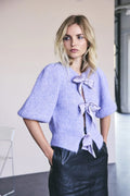 Coralie Bow Rib Cardigan 32170 | Flieder