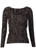 Alma Ls Turn Top | Dunkelbraunes Zebra