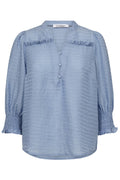 Charlie Frill Ss Shirt 35770 | Hellblau