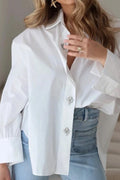 Sara Diamante Shirt | Weiß