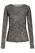 Mesh-Oberteil | Grauer Twist