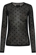 Mesh Ls T-Shirt | Schwarze Flockschleife