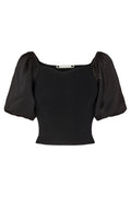 Mercia Off-Shoulder-Mix-Bluse | Schwarz