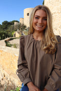 Pen Pearl Bluse | Hellbraun