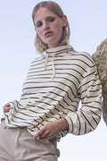 Mia Bluse Gots | Buttercreme Streifen
