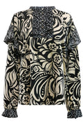Tia Ls Rüschenbluse | Schwarz