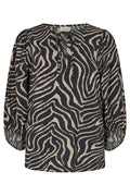 Tidi Blouse L Silver Mink W. Black L Bluse Fra Freequent | Silver Mink Black