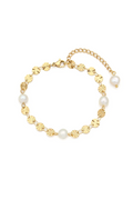 Schneeflocken-Perlenarmband | Gold