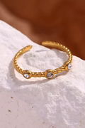 Gedrehter Kristallring | Gold
