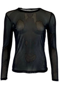 Annie Mesh Bluse | Schwarz