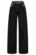 Charlee Jeans | Schwarzer Denim, verwaschenes Blau