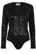 Pailletten-Bodystocking | Schwarz