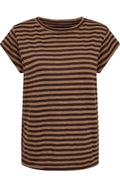 Ulla Stripe T-Shirt | Braun Hellbraun Streifen