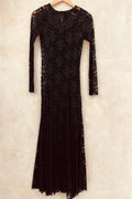 Langes Spitzenkleid | Schwarz