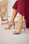 Sandalen mit glänzender Zehenpartie | Gold