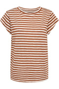 Ulla Stripe T-Shirt | Braun Weiß Streifen