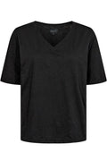 Ulla SS Vneck T-Shirt | Schwarz